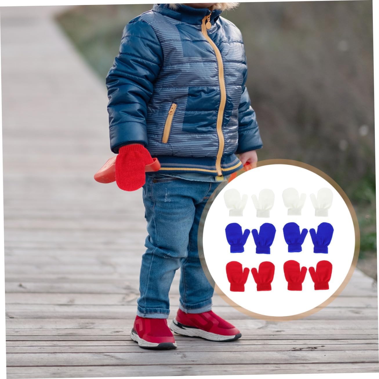 Holibanna 6pairs Knitted Mittens for Boys and Girls Warm Winter Gloves for Years Outdoor Mittens for Cold Weather Activities