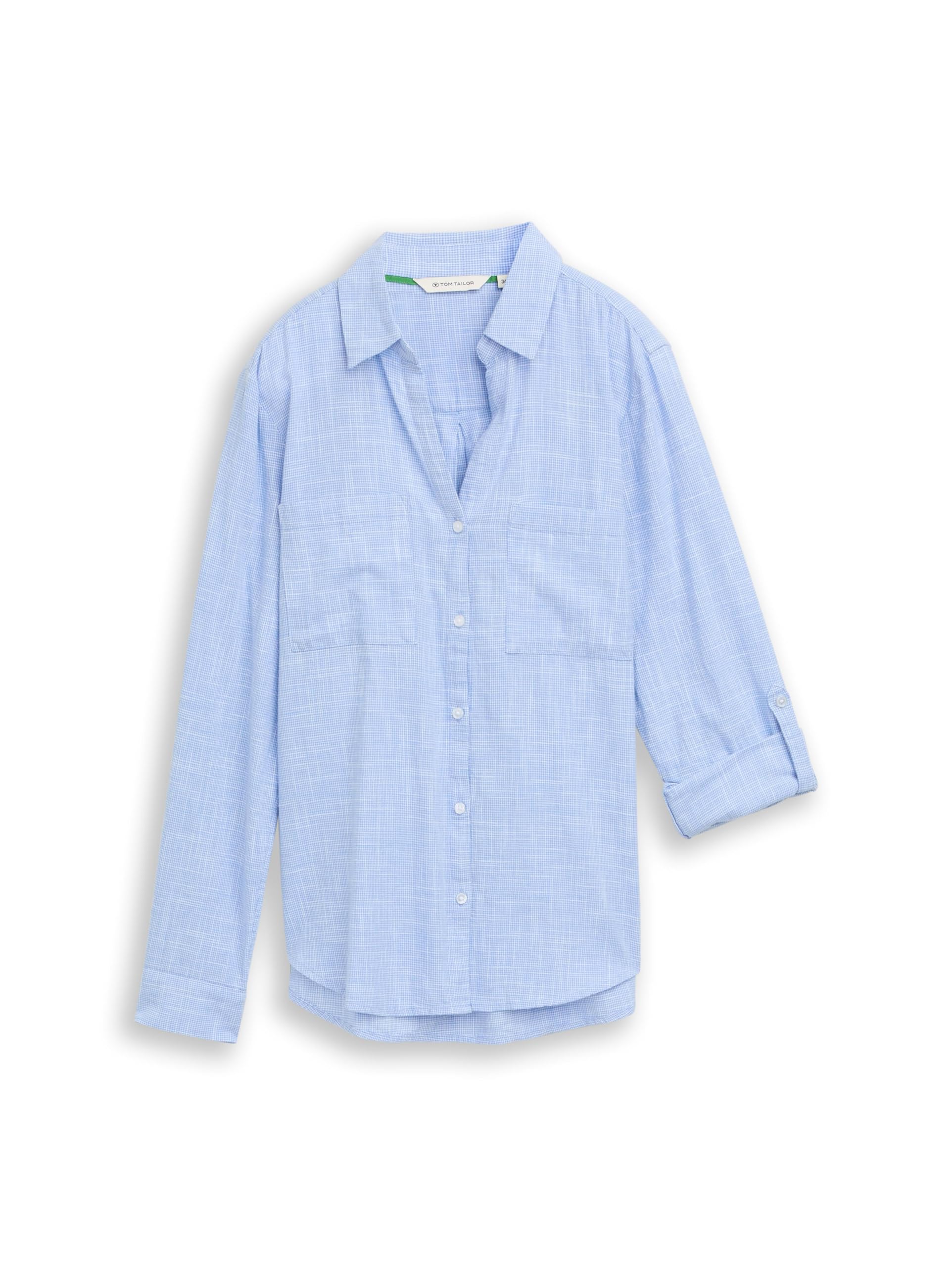 Tom Tailor Damen Bluse mit Brusttaschen aus Baumwolle