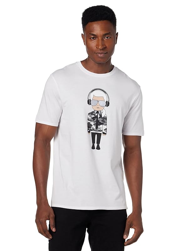 KARL LAGERFELD Men's Karl Character Headphones Shirt, White, M by KARL LAGERFELD - Used condition - US$19.93