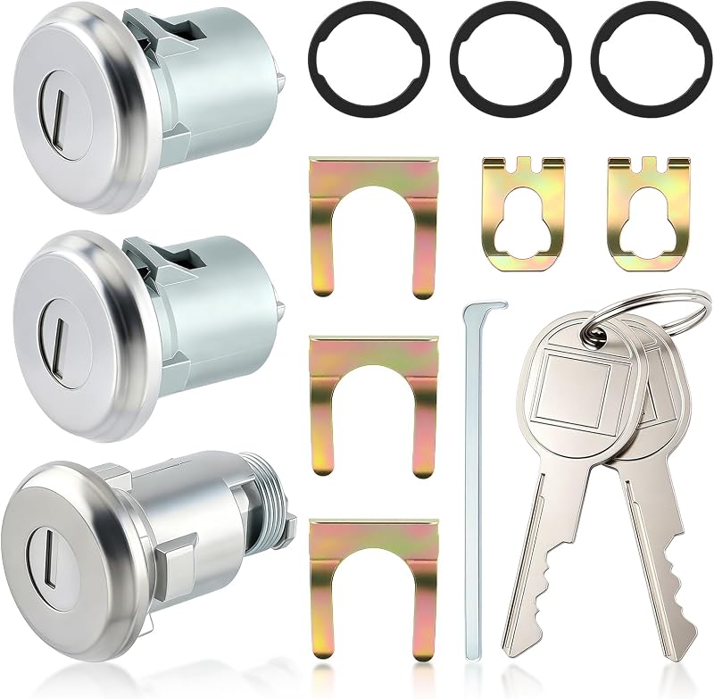Jogo de cilindros de fechadura de porta GoaMotors 654394765282 para Pontiac, Chevy, Buick e Oldsmobile – 14 peças