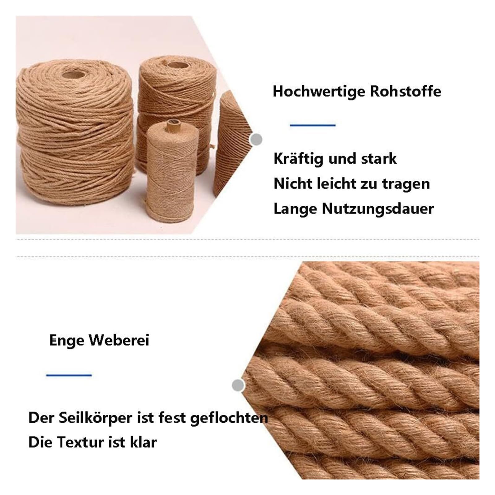 Sznur jutowy, 15mm lina konopna 30 M/98,4 stopy gruby ogród sznurek jutowy ciąg dla majsterkowiczów drapak dla kota ogrodnictwo DIY drapak lina Home Decor(15MM 10M)