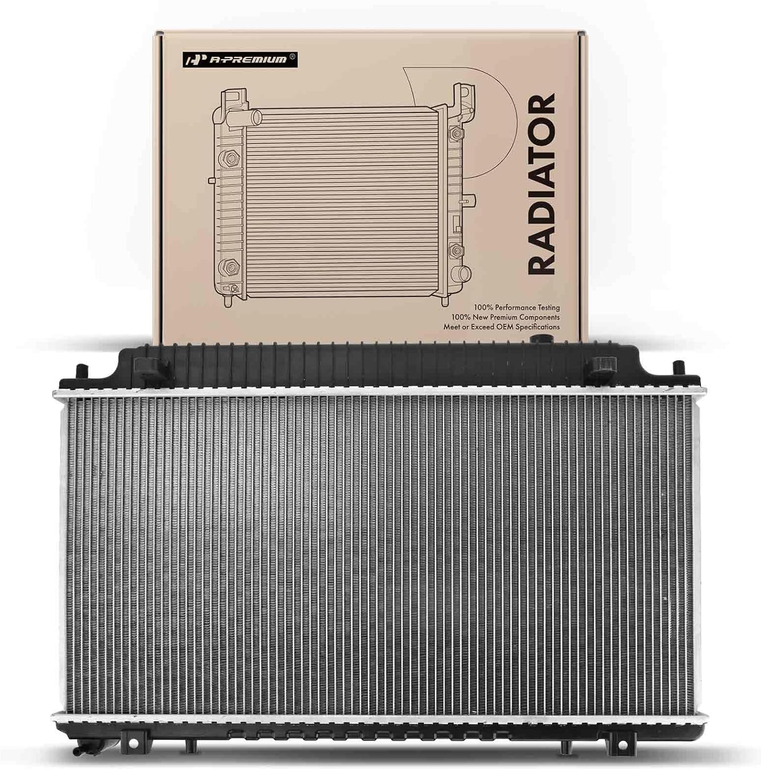 A-Premium Engine Coolant Radiator Assembly with Transmission Oil Cooler Compatible with Pontiac G8 2008-2009 V6 3.6L, Automatic Transmission, Replace# 92191917