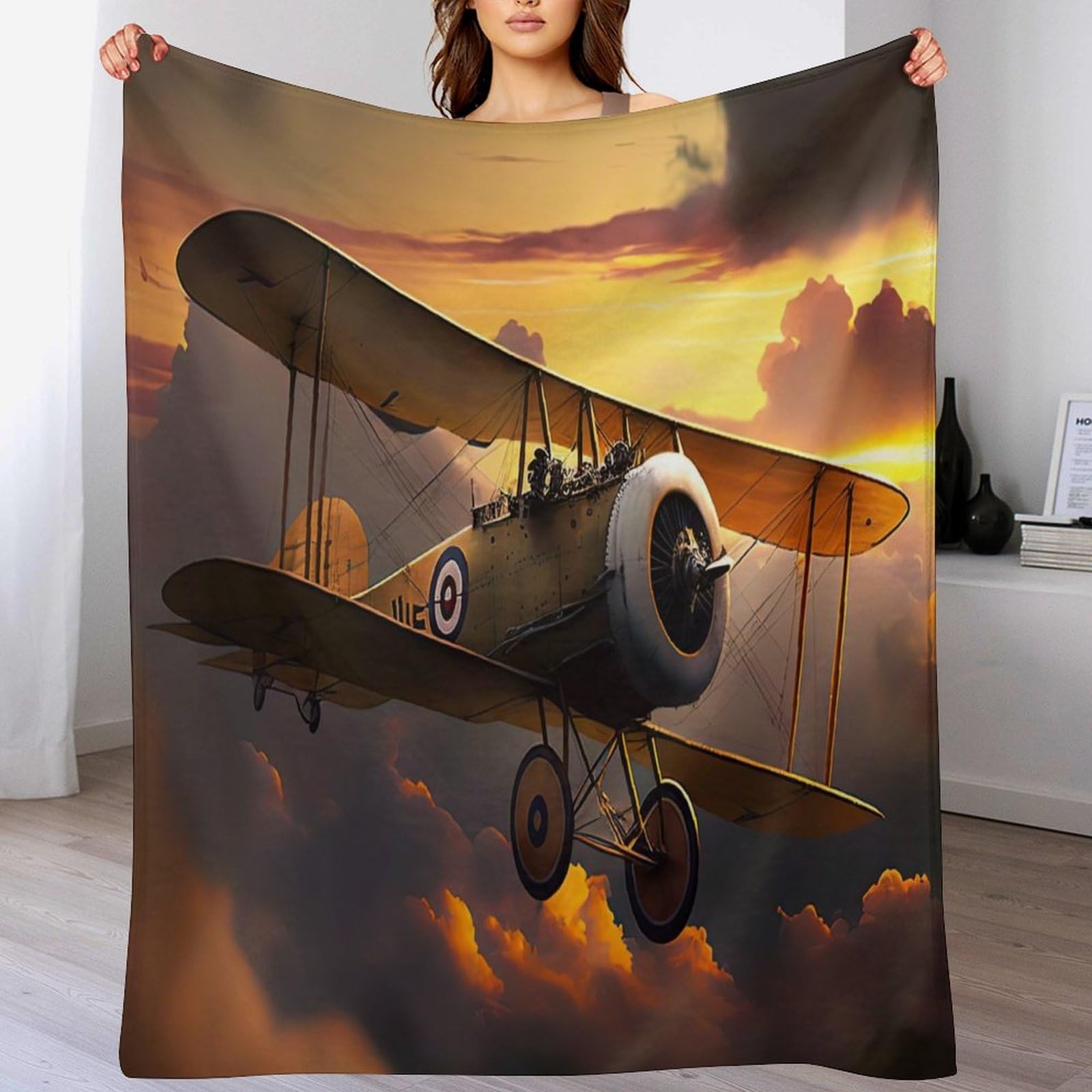 Polaire de flannel moelleuse couverture avion chaude chambre et canapé