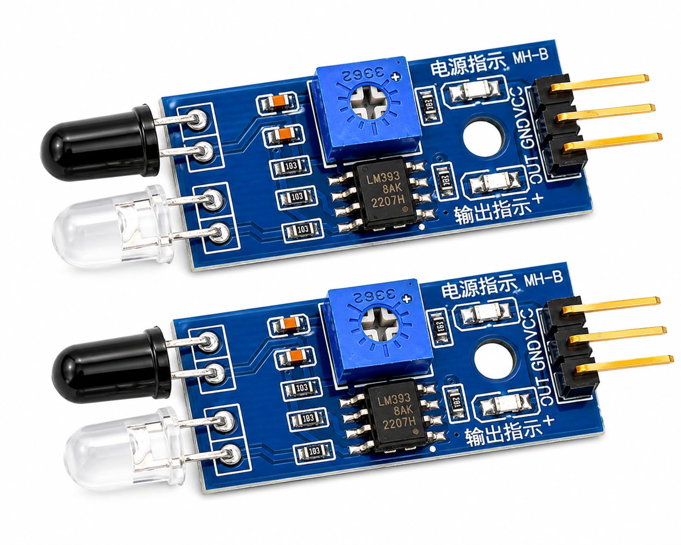 Infrared IR Obstacle Detection Sensor Module with Adjustable Distance, High Sensitivity Proximity Sensor for Arduino, Robotics, Line Follower, Smart Car & DIY Electronics (Pack of 2)-image-25