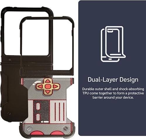 Miniatura 2 de CasesOnDeck GripArmor Shield Slim Heavy Duty Case Negro Mate Compatible con Motorola Motorola RAZR (solo 2024)  Moto RAZR 2024 (controlador retro)