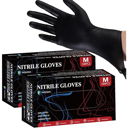 PROMEDIX P Nitrile Disposable Gloves,4mil-100 Count,Gloves Disposable Latex Free,Powder Free for Cooking,Household,Food safe