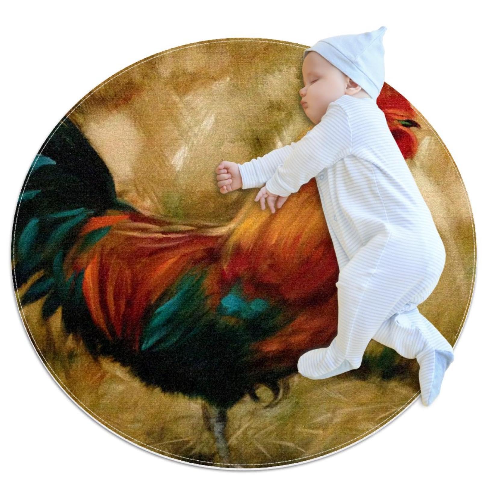 Tapis de salle de bain vintage rond et doux pour chambre d'enfant