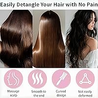 Vista 3 de Cepillos para el cabello para mujer, cepillo desenredante para cabello natural, rizado, liso, húmedo y seco, cerdas antiestáticas (morado)