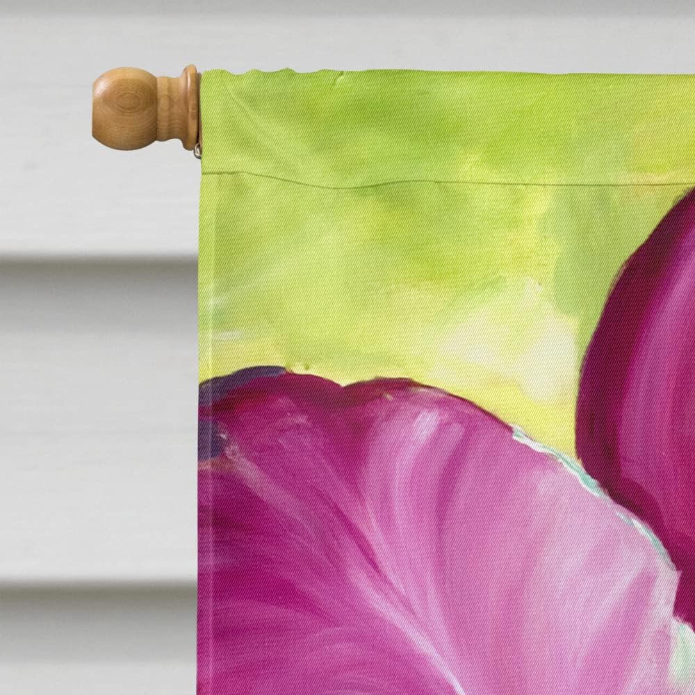 Caroline's Treasures JMK1176CHF Orchid House Flag Large Porch Sleeve Pole Decorative Outside Yard Banner Artwork Wall Hanging, Polyester, House Size, Multicolor