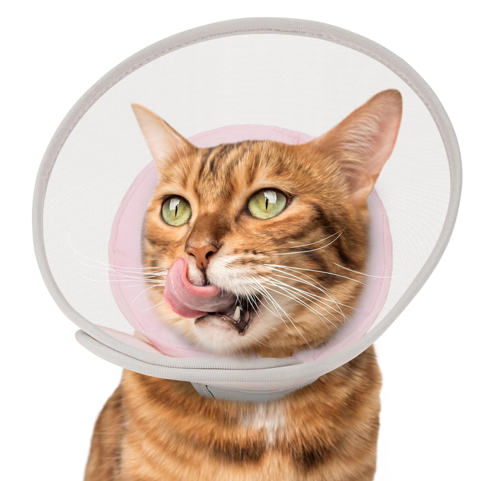 Supet Cat Cone Collar Soft: Comfortable Waterproof Mesh Recovery Cone After Surgery to Stop Licking and Scratch