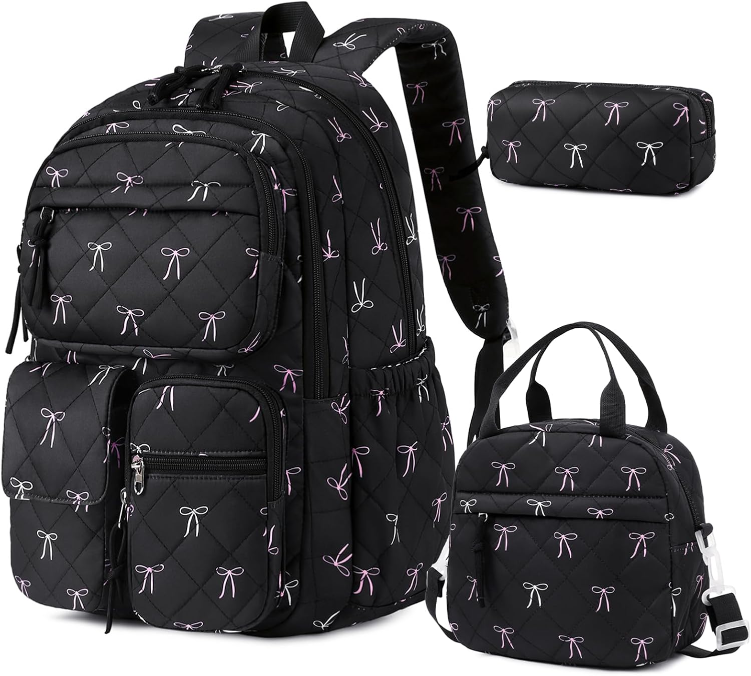 Digobay 3pcs Quilted Backpack Girls Cute