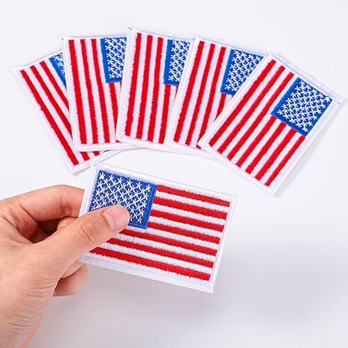 Miniatura 3 de WILLBOND 24 parches para planchar con la bandera estadounidense, bordado patriótico de Estados Unidos, para el día de los veteranos, tela para