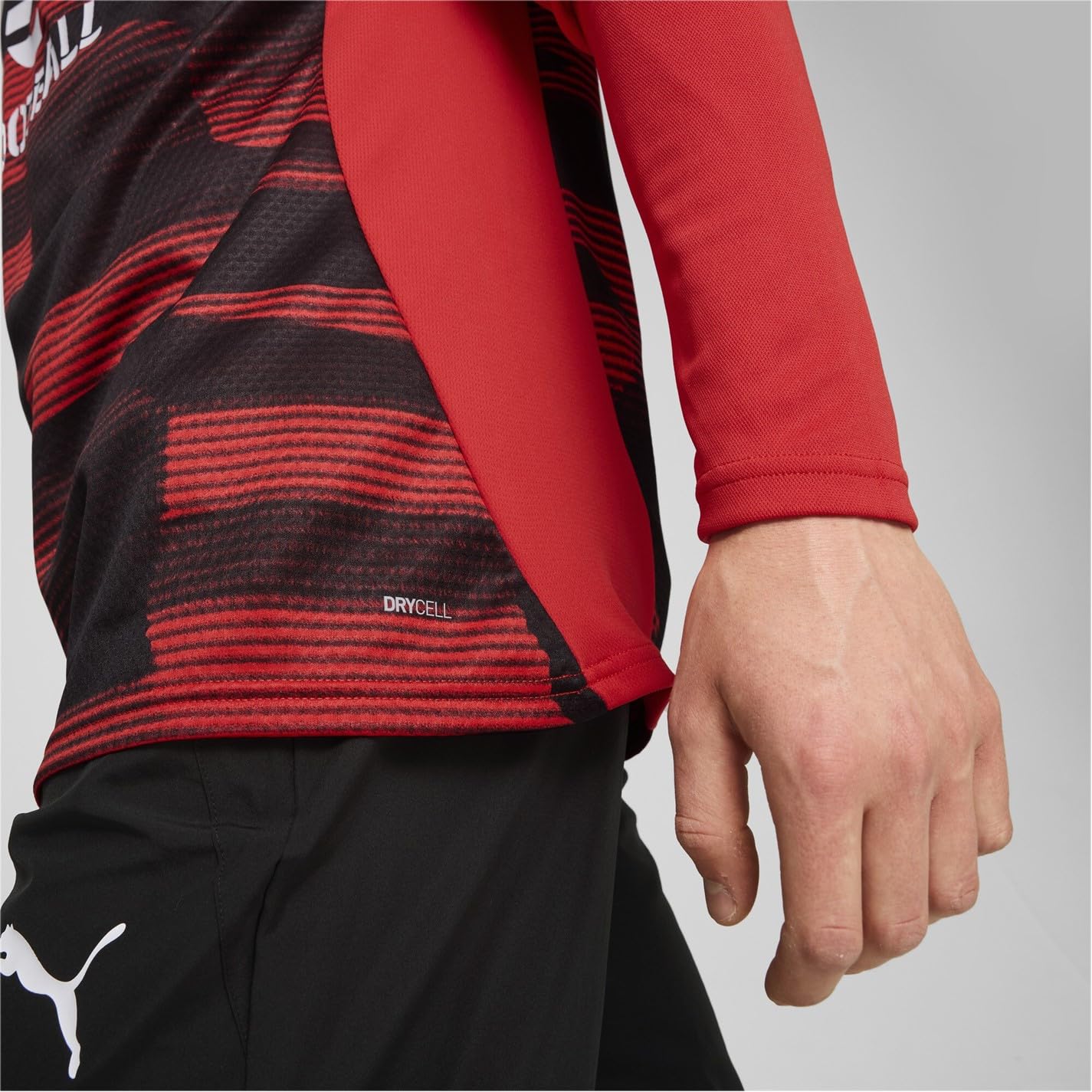A.C. Milan Maglia Prematch Con Zip A 1/4 2024/25 Season T-Shirt, Adult Unisex, red, S - Image 3