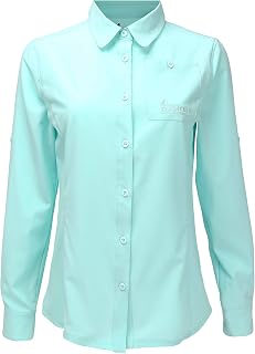 Women's UPF 50 Long Sleeve Button Down Quick Dry Sun Protection Outdoor Hiking Travel Shirt