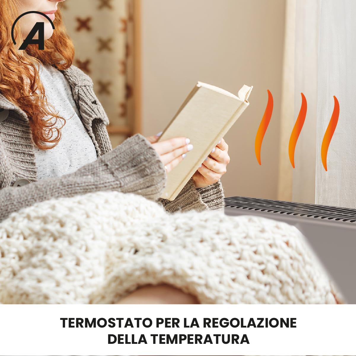 ARDES THOR T AR4C08T Convettore elettrico 2000 W con 3 livelli | termostato regolabile e funzione turbo per riscaldamento efficiente a basso consumo in ambienti domestici