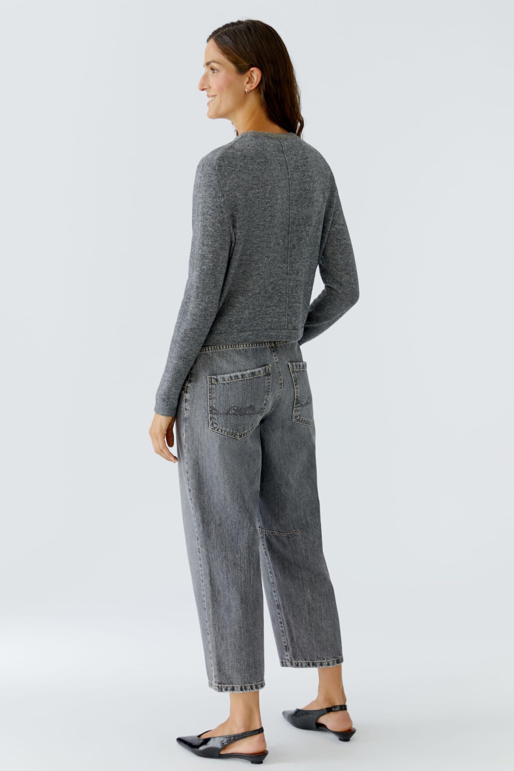 Oui Damen Pullover lässig geschnitten Uni