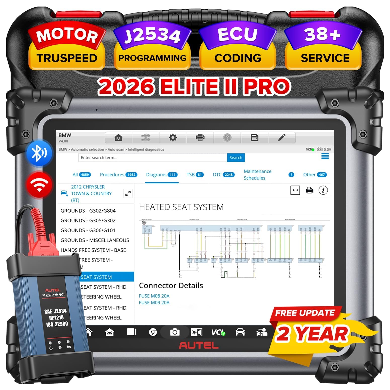 Autel Valise Diagnostic Auto MaxiSYS Elite II Pro, Programmation & Codage
