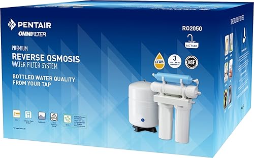 Miniatura 3 de Pentair OMNIFilter RO2050 - Sistema de filtro de agua de ósmosis inversa, sistema de filtración de 4 etapas para debajo del fregadero, salida de 15
