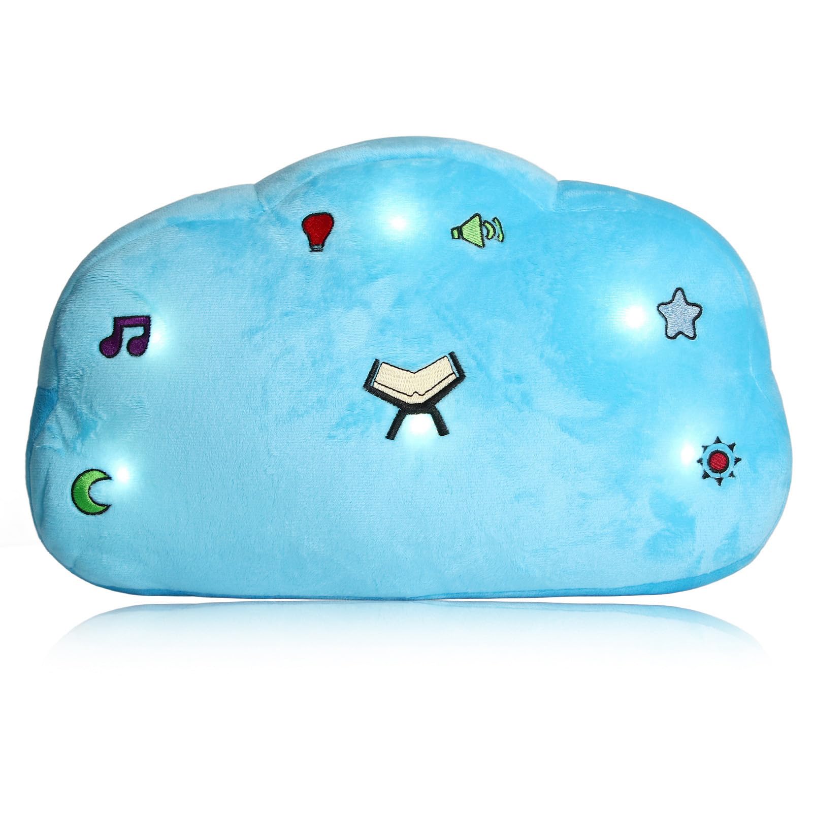Oreiller coran pour Enfants, Oreiller pour Enfants en Polyester, lumière LED Douce et Confortable pour décorations pour Coussin