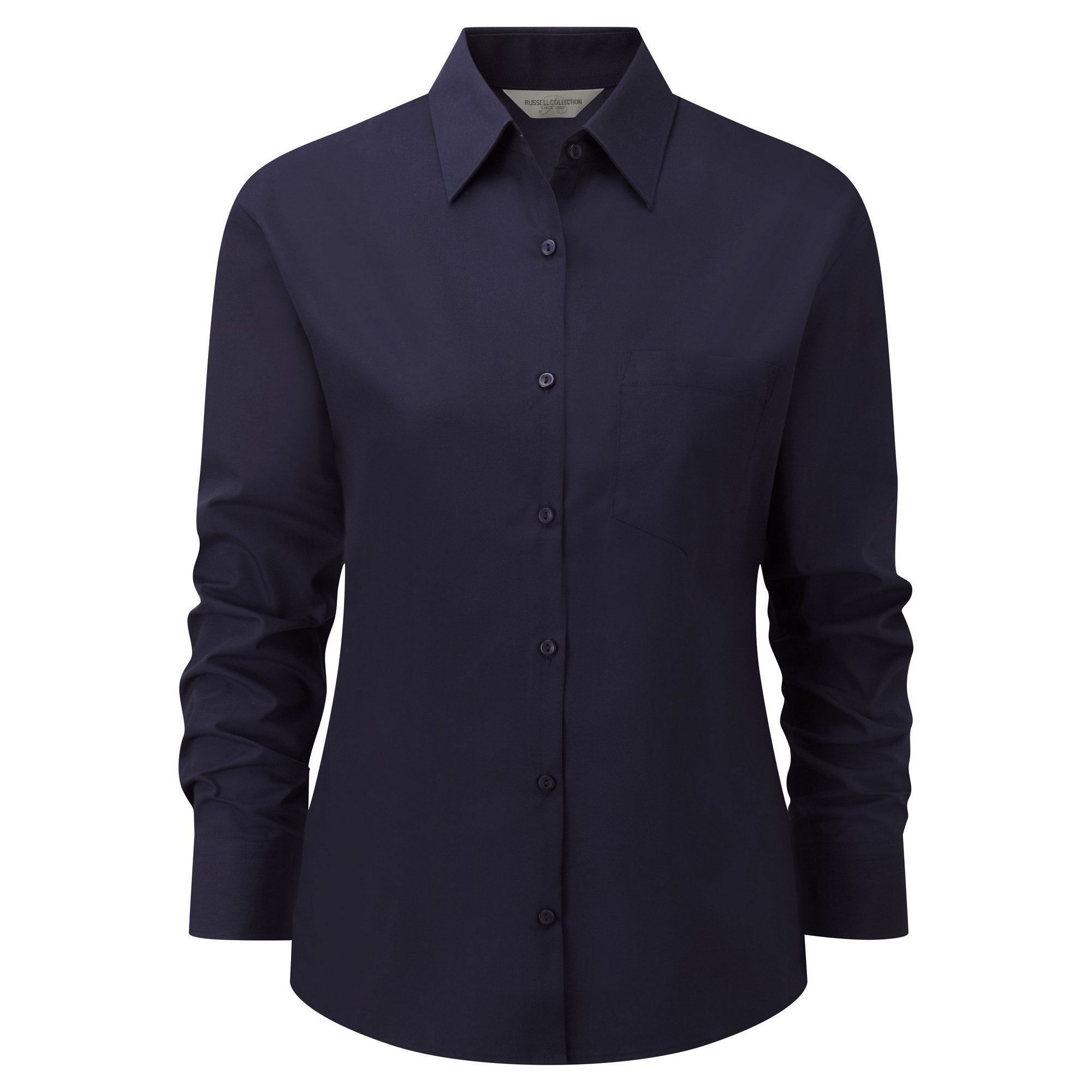 Russell (L, French Navy) Collection Ladies/Womens Long Sleeve Shirt Blue,Multicoloured