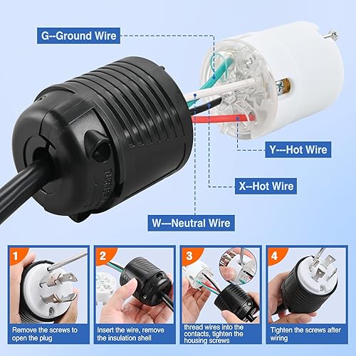 Miniatura 4 de Nilight 30Amp L14-30P L14-30R macho hembra de bloqueo de enchufe y conector generador de enchufe de bloqueo giratorio Adaptador de enchufes