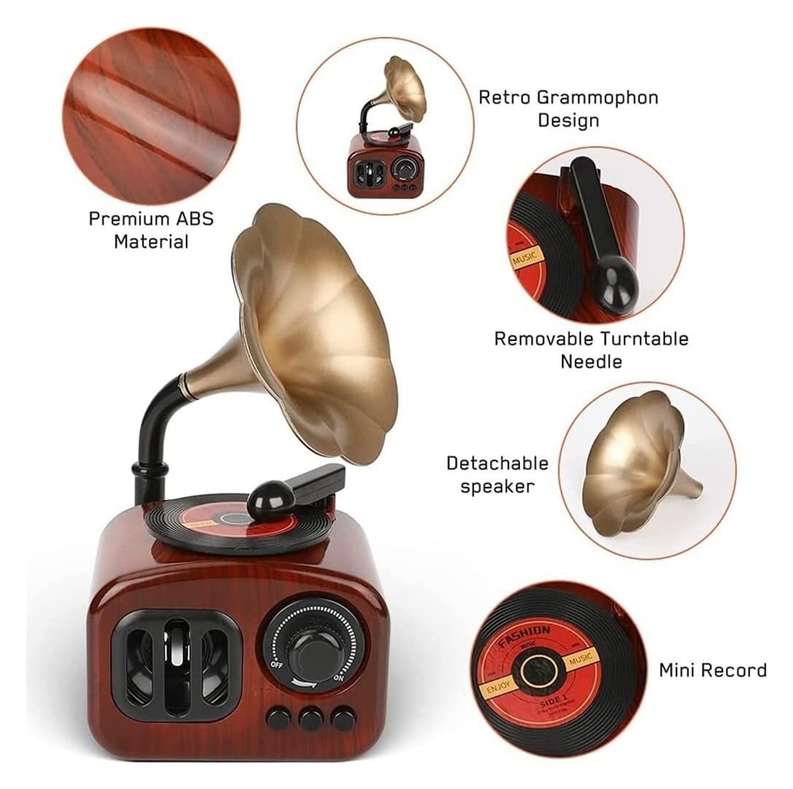JCAKES Carillon Carillon grammofono Vintage, Carillon Meccanico a orologeria for Musica Classica Domestica San Valentino