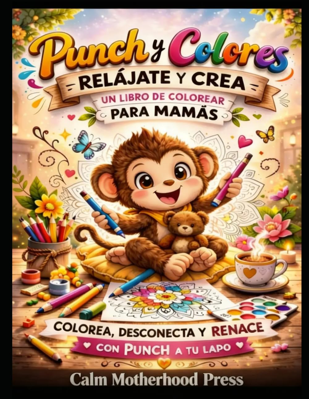“Punch y Colores: Relájate y Crea”: “Un libro de colorear lleno de diversión, creatividad y momentos de calma para mamás que quieren desconectar”