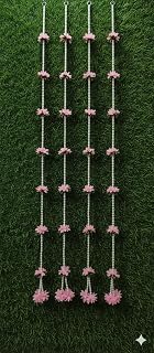 Artificial Flower Pearl String Toran Garland for Diwali, Pooja Room, Home Decoration, Wedding Backdrop, Door Hanging, Pink... Price In India