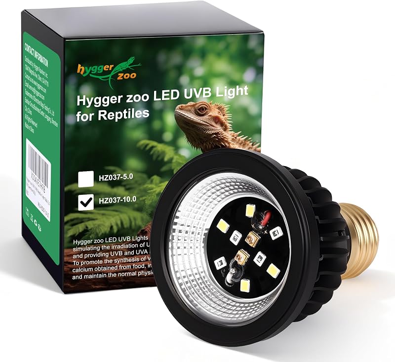 Lâmpada LED UVA/UVB 10.0 para Terrário com Soquete E26 Hygger zoo 5 W