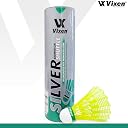 Vixen Nylon Shuttlecock Pack of 6 with Premium EVA Cork Base | Fast Speed Badminton Shuttlecock with Stable Flight | Durable Practice Birdies for Indoor & Outdoor Play (Silver) - Box gallery image