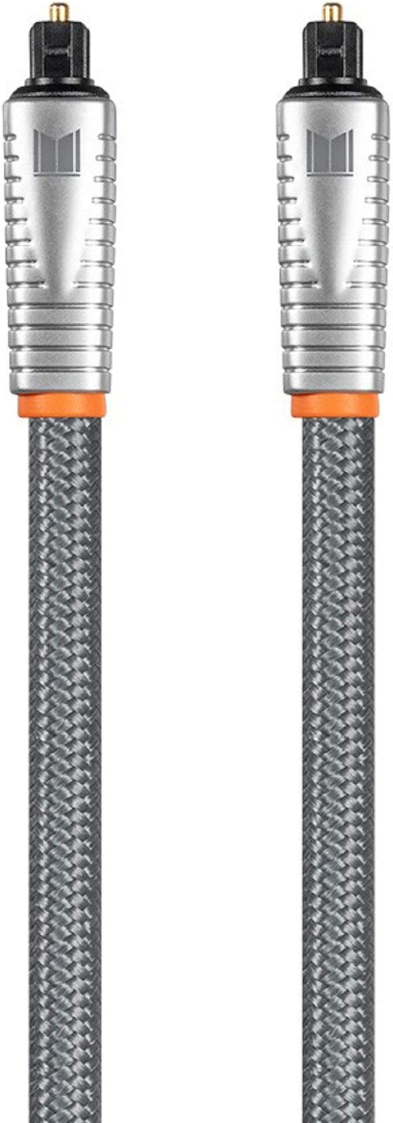 Monolith S/PDIF Toslink Optical Cable - 1 Meter with Nylon Braided Jacket | Digital Audio, Multicore Optical Fiber, Strength & Flexibility