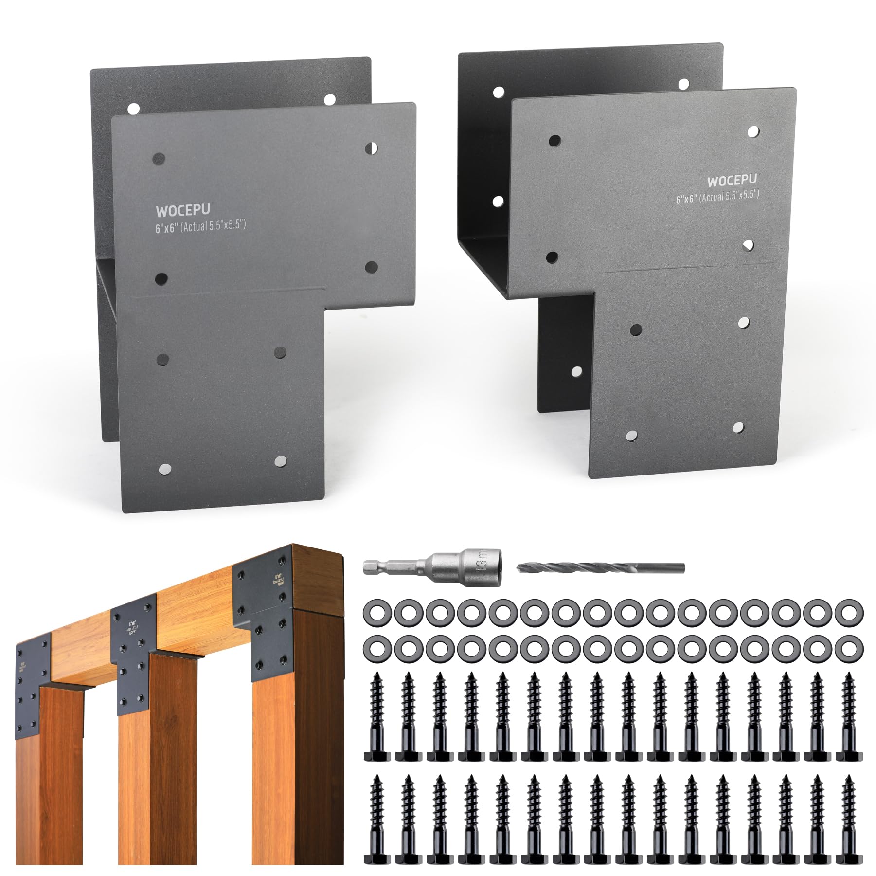 Amazon.com: Wocepu 2 Pack Heavy Duty 6x6 (Actual 5.5