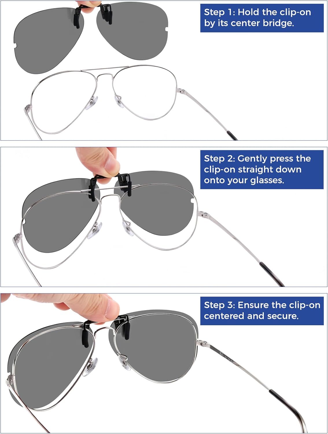 Polarized Flip-up Clip-on Sunglasses for Ray-Ban RB6489 | RX6489 58mm for Men Women UV Protection image 5
