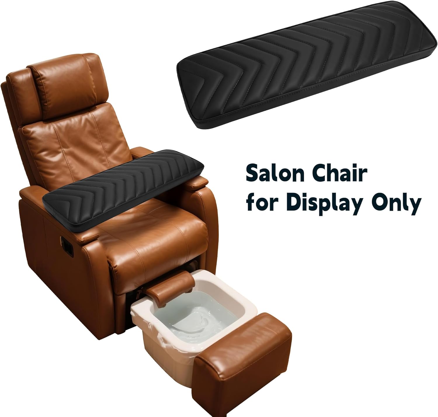 NOVAL Arm Rest Manicure Board for Pedicure Chairs - 9x27 Inch Luxurious PU Leather Hand Rest, Easy to Clean & Non-Slip, Salon-Ready Design for Long Hours Use (Black)
