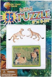 TOY MAJOR Mini Puzzle with Lion Miniature Animal Figure Multi Color Set of 30