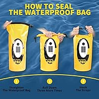 Vista 7 de Mochila solar seca de 10 L, altavoz Bluetooth integrado y LED (4 modos de iluminación), recargable solar o USB, impermeable IP66 flotante