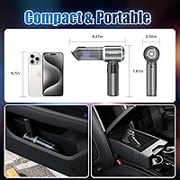 Vista 6 de WUDOO-5-in-1 Car Vacuum Cleaner Portable Cordless Dust Remover 20,000 Pa Powerful Handheld Cordless Charging Vacuum with Flashlight Function