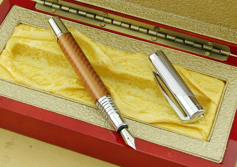 Lanxivi Fountain Pen Wood Grain Color Corrugation Pattern Wooden Gift Box