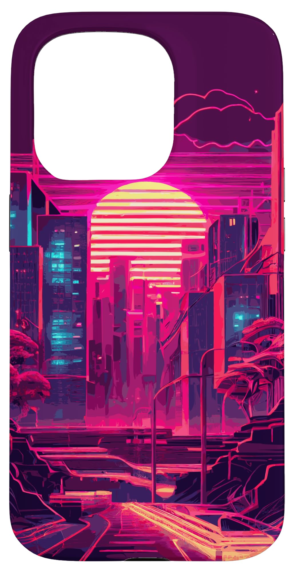Japanese Vaporwave City Tokyo Urban Futurism Aesthetic Case for iPhone 15 Pro
