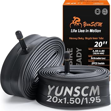 2-PCS 20x1.50/1.75/1.95 Heavy Duty Bike Tubes 20x1.50 20x1.75 20x1.95 AV32mm 20" Bicycle Tubes Compatible with 20 x 1.50-1.95 Bike Tire Tubes Schrader Valve