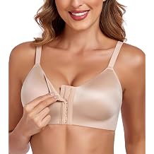 Lemorosy Womens Front Closure Bra Comfortable Wireless Lightly Lined Plus Size Full Coverage Racerback Brassiere