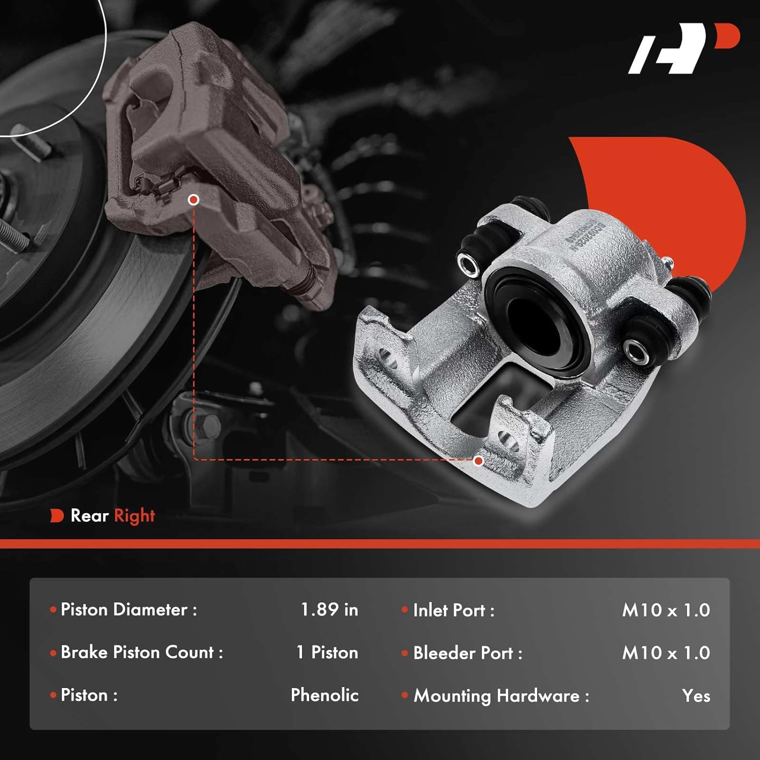 A-Premium Disc Brake Caliper Without Bracket Assembly Compatible with Select Nissan and Infiniti Models - Armada 2005-2015, Pathfinder 2004, Titan 2004-2015, QX56 2004-2010, 5.6L - Rear Passenger