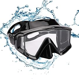 Diving mask Anti-Fog Swimming Snorkel mask Suitable for Adults Scuba Dive Swim Snorkeling Goggles Masks (Black+Black2 Pack, Adult)