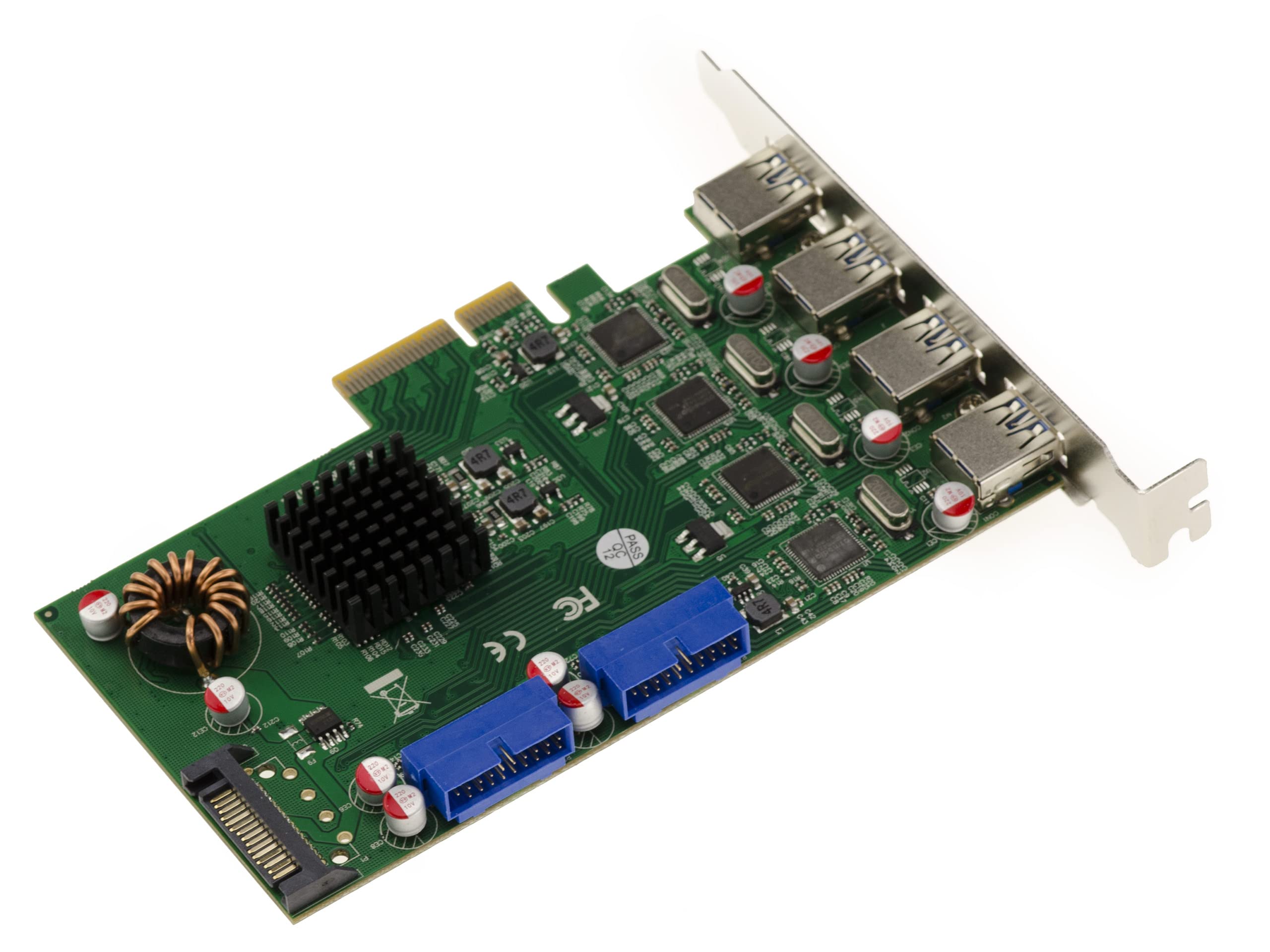 KALEA-INFORMATIQUE PCIe USB 3.0 8-Port 5G Controller-Karte: 4 Typ A und 2 USB3 19-Punkt-Steckverbinder 20Gbps Bandbreite für KIs, Kameras...