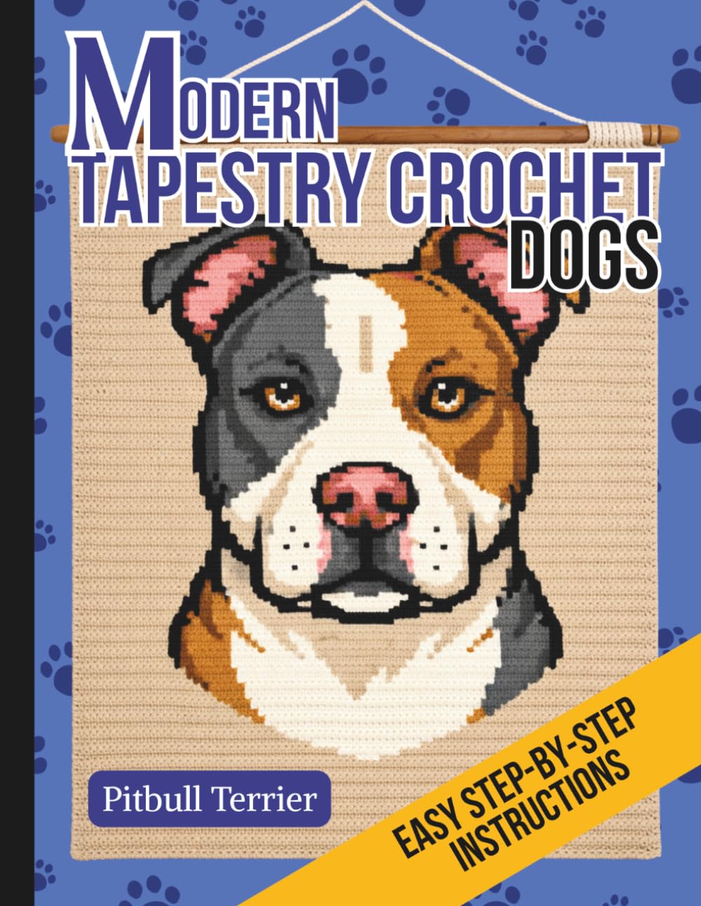 Modern Tapestry Crochet Dogs: Pitbull Terrier