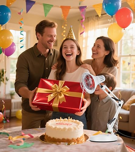 Miniatura 8 de Serfory Infrared Lamp, 150W Near Infrared Light Therapy with Stand Sturdy, Adjustable Red Light Heat Lamp Intensity & Angle, Red Light Therapy Bulb