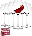 Gusto Nostro Crystal Wine Glasses Set of 4, 22 Oz Long Stem Modern Wine Glasses for White and Red Wine, Dishwasher Safe, Fancy, Elegant, Large and Tall Wine Glass for Wedding Christmas Anniversary