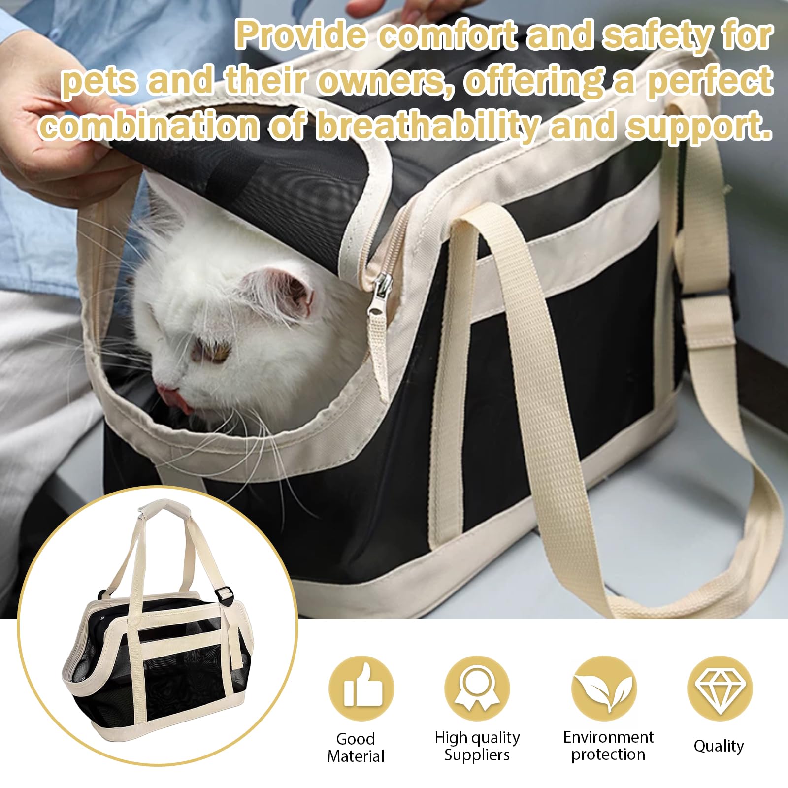Portaperros para perros pequeños, conejo, gato, ligero, transpirable, bolsa de transporte para mascotas, diseño de malla, bolsa de transporte plegable de poliéster para viajes, al aire libre, camping
