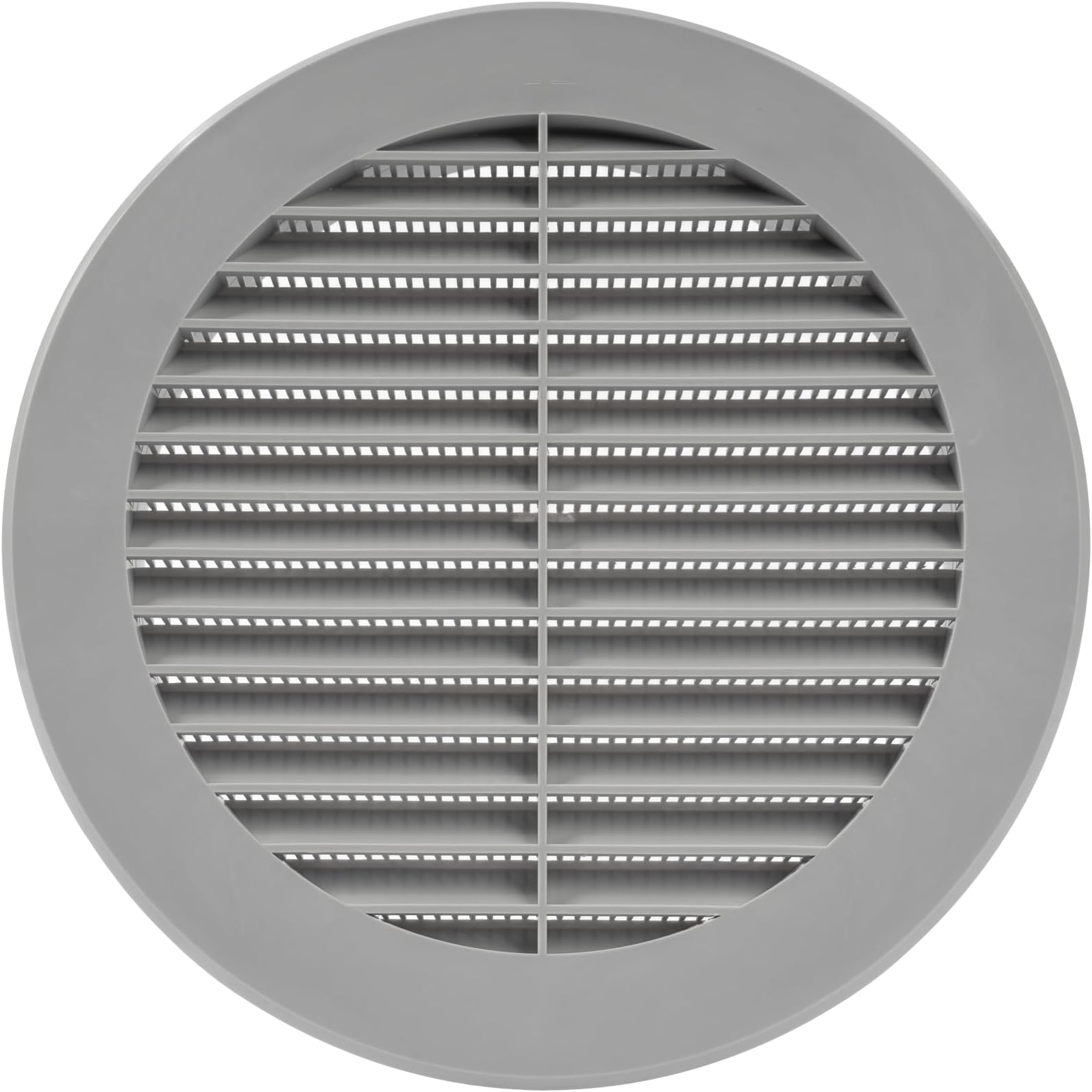 Vent Systems 6'' Inch Grey Soffit Vent Cover - Round Air Vent Louver - Grill Cover - Built-in Insect Screen - HVAC Vents for Bathroom, Home Office, Kitchen - Pack of 1