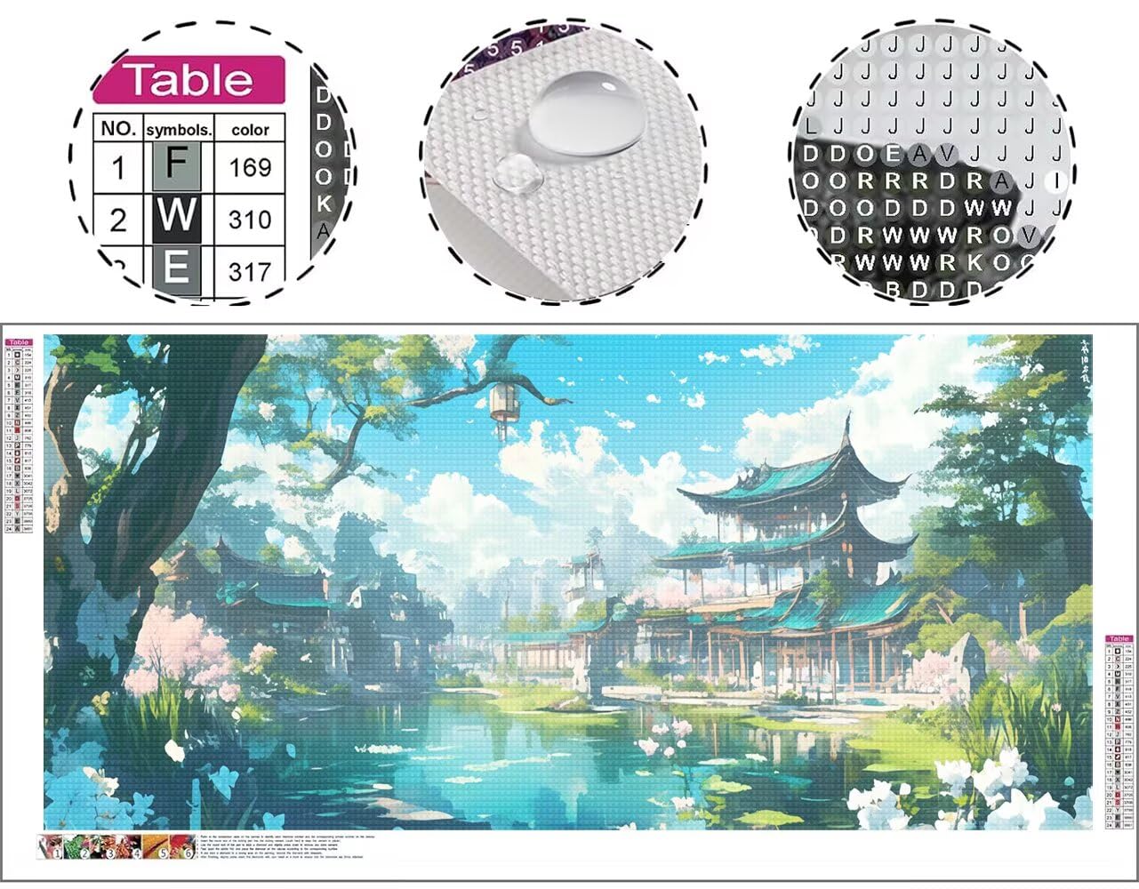 Malarstwo diamentowe krajobraz obraz diamentowy duży rozmiar 180 x 90 cm, 5D diamentowe malowanie pełny zestaw do majsterkowania puzzle diamentowe diamentowe malarstwo do domu dekoracje ścienne lato C